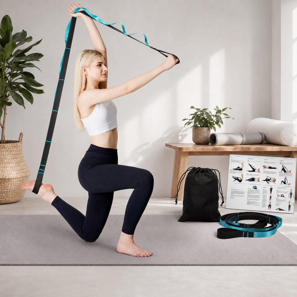 Sora Yoga Stretching Strap — 10 Loops, Physical Therapy & Pilates